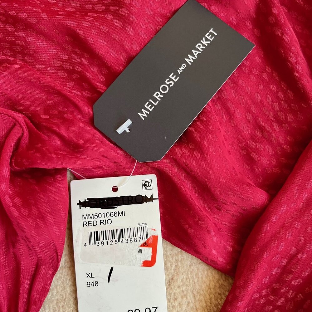 SOLD! NWT - Melrose & Market Women's Red Long Sleeve Peplum Top - Size XL - Picture 7 of 12